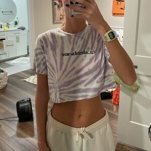 Cropped tie dye quiksilver tee